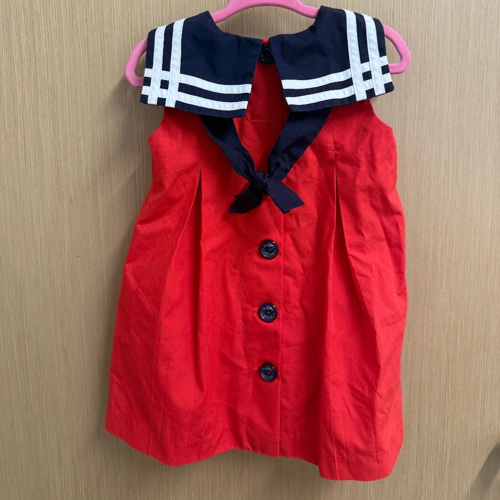 4th of July - Beaufort Bonnet - Red White and Blue Sailor Dress 12 - 18M